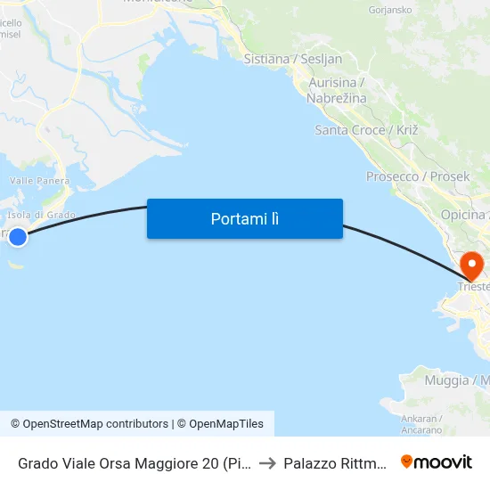 Grado Viale Orsa Maggiore 20 (Pineta) to Palazzo Rittmeyer map