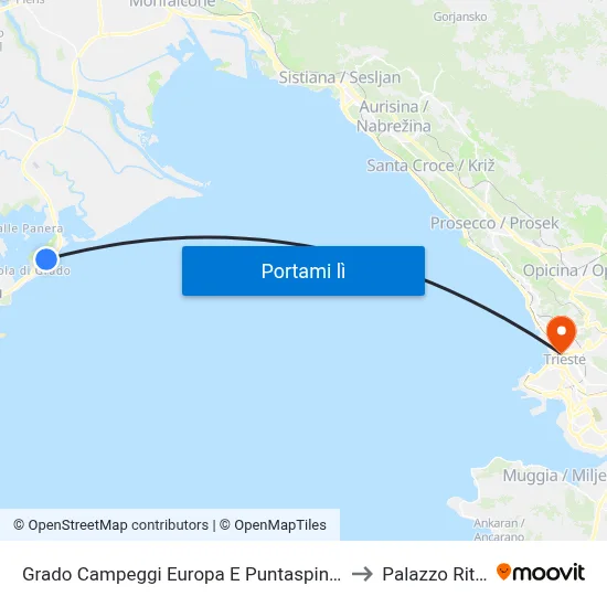 Grado Campeggi Europa E Puntaspin (Direzione Grado) to Palazzo Rittmeyer map