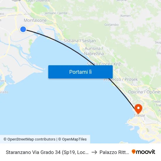 Staranzano Via Grado 34 (Sp19, Località Bistrigna) to Palazzo Rittmeyer map