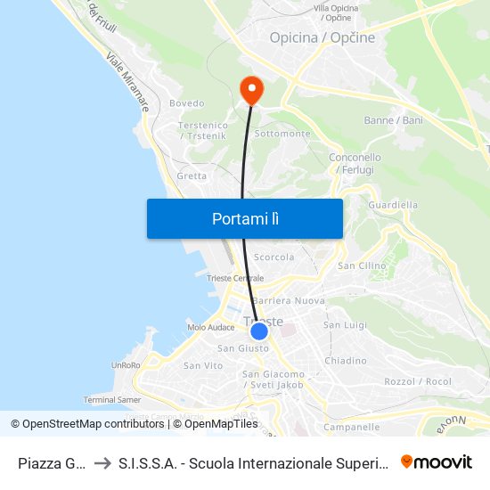 Piazza Goldoni to S.I.S.S.A. - Scuola Internazionale Superiore Di Studi Avanzati map