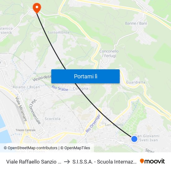 Viale Raffaello Sanzio 30 (Angolo Via Brunelleschi) to S.I.S.S.A. - Scuola Internazionale Superiore Di Studi Avanzati map