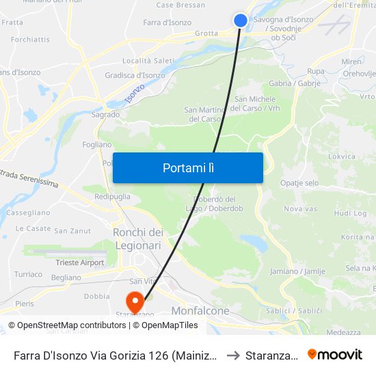 Farra D'Isonzo Via Gorizia 126 (Mainizza) to Staranzano map