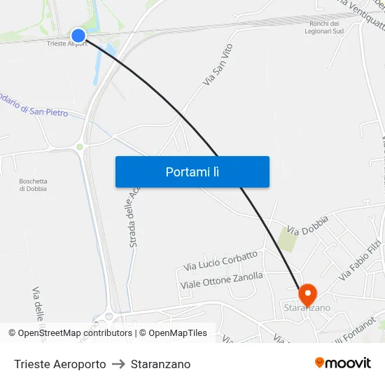 Trieste Aeroporto to Staranzano map