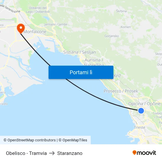 Obelisco - Tramvia to Staranzano map
