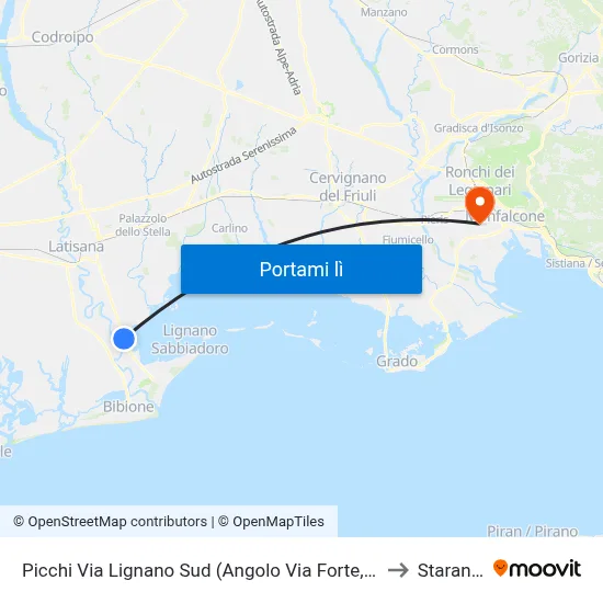 Picchi Via Lignano Sud (Angolo Via Forte, Direzione Latisana to Staranzano map