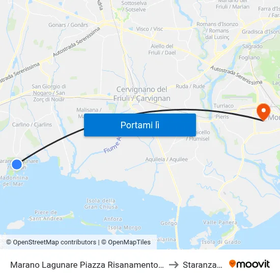 Marano Lagunare Piazza Risanamento 13 to Staranzano map