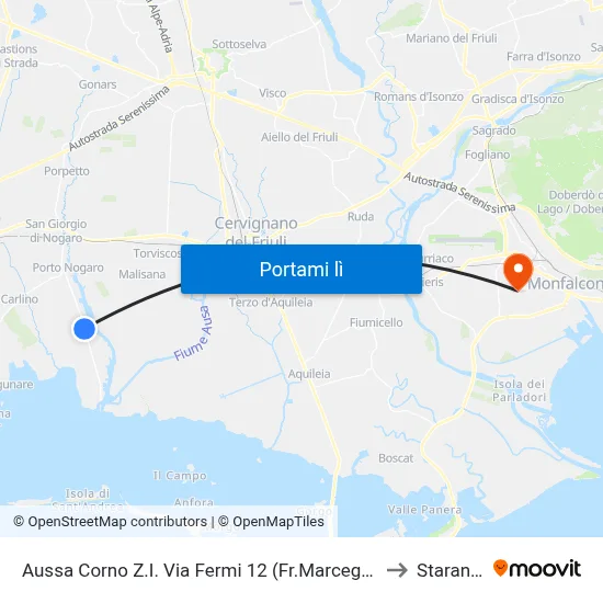 Aussa Corno Z.I. Via Fermi 12 (Fr.Marcegaglia, Prov.S.Giorgi to Staranzano map
