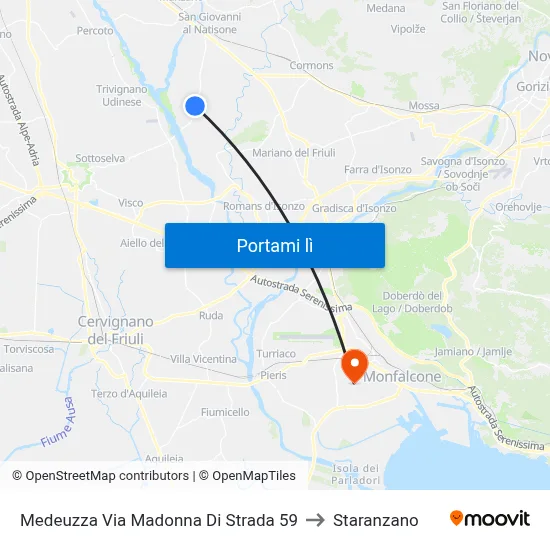 Medeuzza Via Madonna Di Strada 59 to Staranzano map