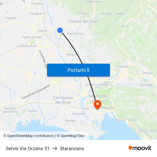 Selvis Via Orzano 31 to Staranzano map