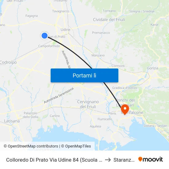 Colloredo Di Prato Via Udine 84 (Scuola Primaria) to Staranzano map