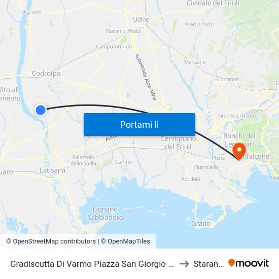 Gradiscutta Di Varmo Piazza San Giorgio 4 (Direzione Varmo) to Staranzano map