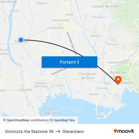 Goricizza Via Stazione 38 to Staranzano map