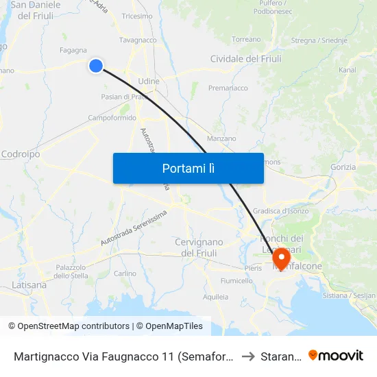 Martignacco Via Faugnacco 11 (Semaforo, Direzione Udine) to Staranzano map