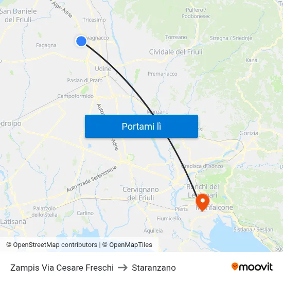 Zampis Via Cesare Freschi to Staranzano map