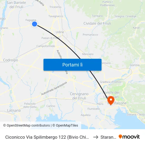 Ciconicco Via Spilimbergo 122 (Bivio Chiarandis, Dir.Fagagna to Staranzano map