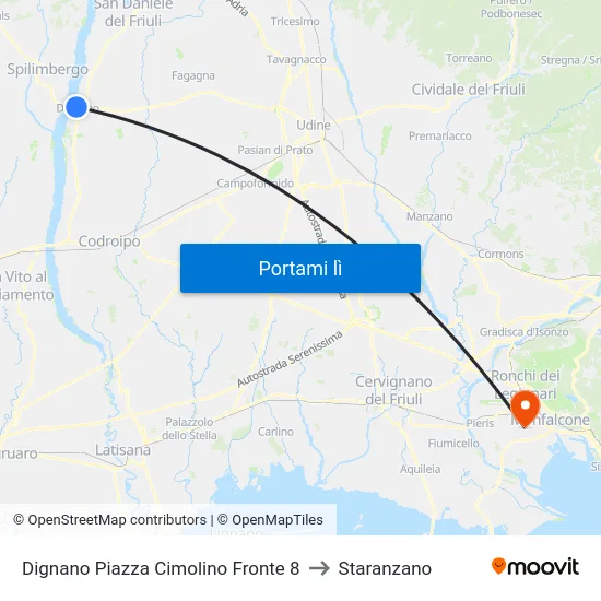 Dignano Piazza Cimolino Fronte 8 to Staranzano map