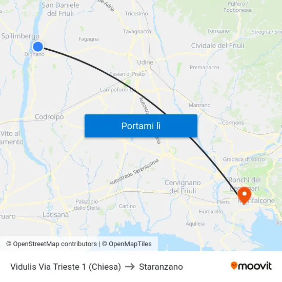 Vidulis Via Trieste 1 (Chiesa) to Staranzano map