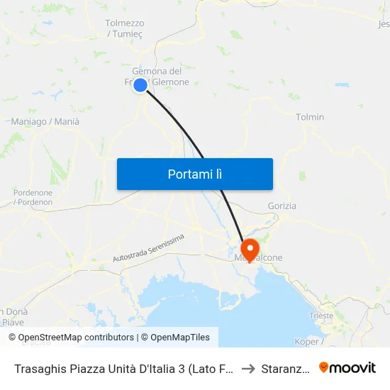 Trasaghis Piazza Unità D'Italia 3 (Lato Farmacia) to Staranzano map