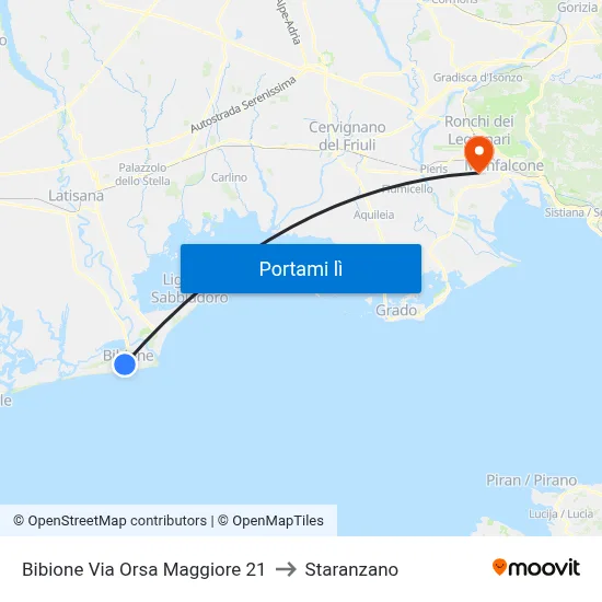 Bibione Via Orsa Maggiore 21 to Staranzano map