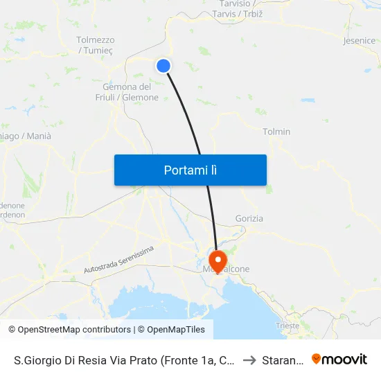 S.Giorgio Di Resia Via Prato (Fronte 1a, Chiesa Dir.Stolvizz to Staranzano map