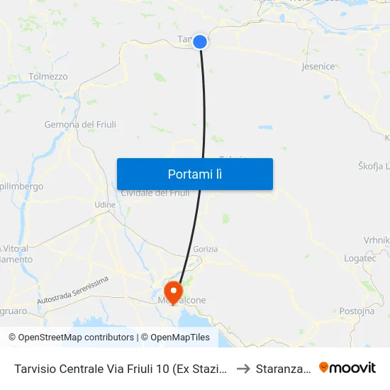 Tarvisio Centrale Via Friuli 10 (Ex Stazione) to Staranzano map