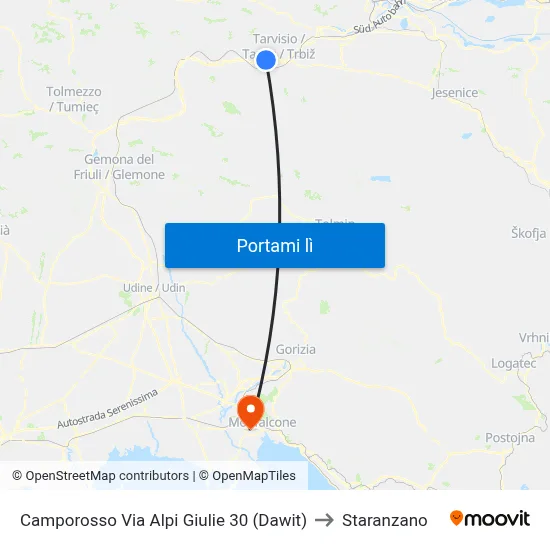 Camporosso Via Alpi Giulie 30 (Dawit) to Staranzano map