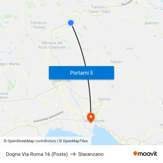 Dogna Via Roma 16 (Poste) to Staranzano map