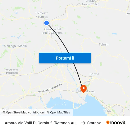 Amaro Via Valli Di Carnia 2 (Rotonda Autostrada) to Staranzano map