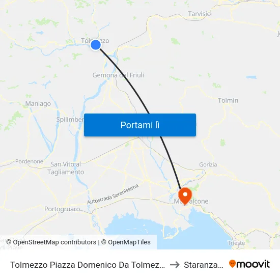 Tolmezzo Piazza Domenico Da Tolmezzo 5 to Staranzano map
