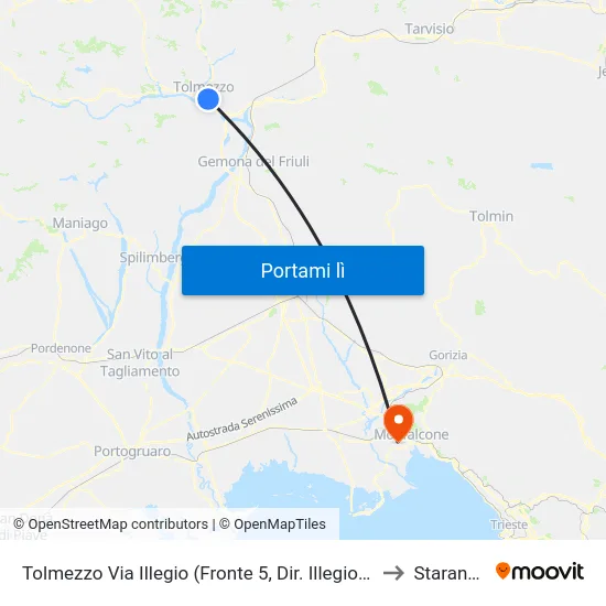 Tolmezzo Via Illegio (Fronte 5, Dir. Illegio), Loc. Betania to Staranzano map