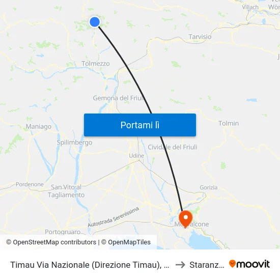 Timau Via Nazionale (Direzione Timau), Casali Sega to Staranzano map