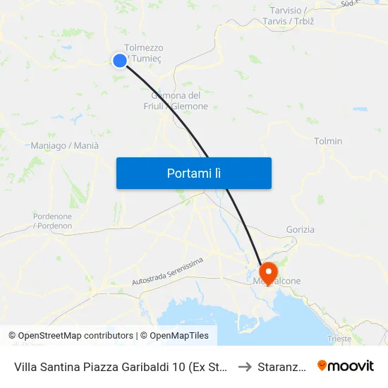 Villa Santina Piazza Garibaldi 10 (Ex Stazione) to Staranzano map