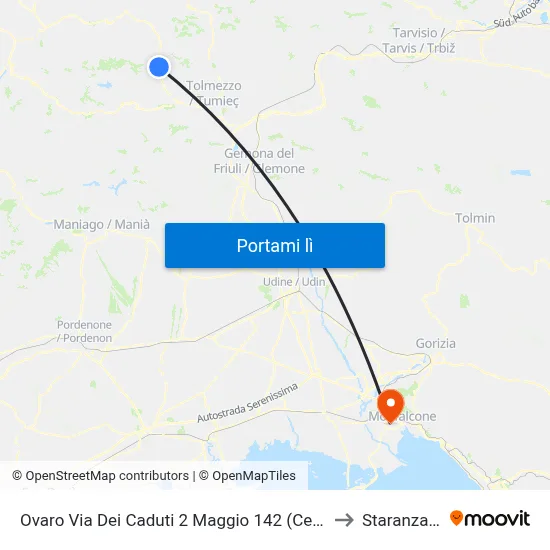 Ovaro Via Dei Caduti 2 Maggio 142 (Centro) to Staranzano map