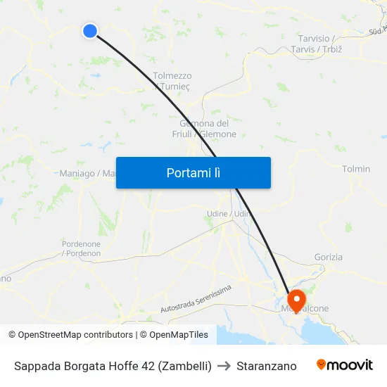 Sappada Borgata Hoffe 42 (Zambelli) to Staranzano map