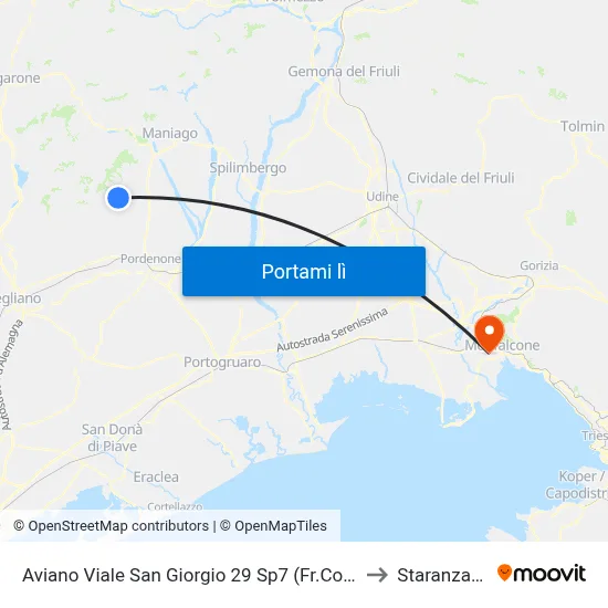 Aviano Viale San Giorgio 29 Sp7 (Fr.Coop) to Staranzano map