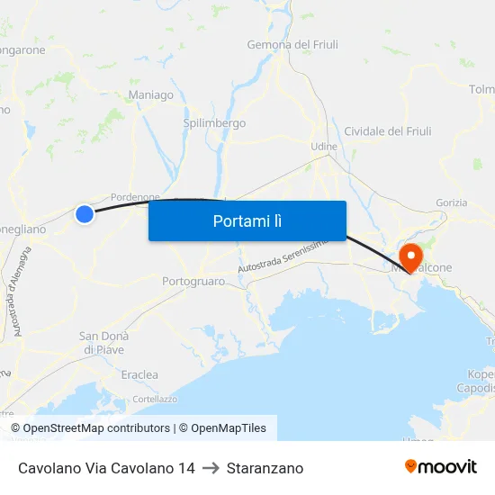 Cavolano Via Cavolano 14 to Staranzano map