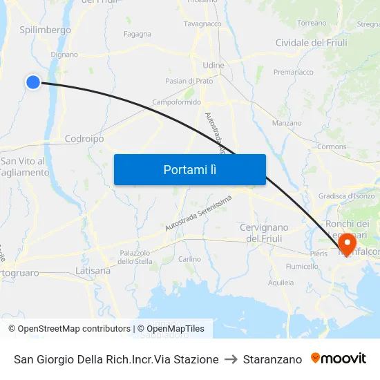 San Giorgio Della Rich.Incr.Via Stazione to Staranzano map