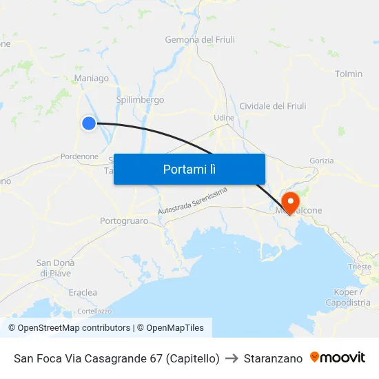 San Foca Via Casagrande 67 (Capitello) to Staranzano map