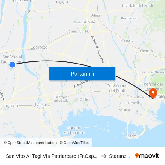 San Vito Al Tagl.Via Patriarcato (Fr.Ospedale) to Staranzano map
