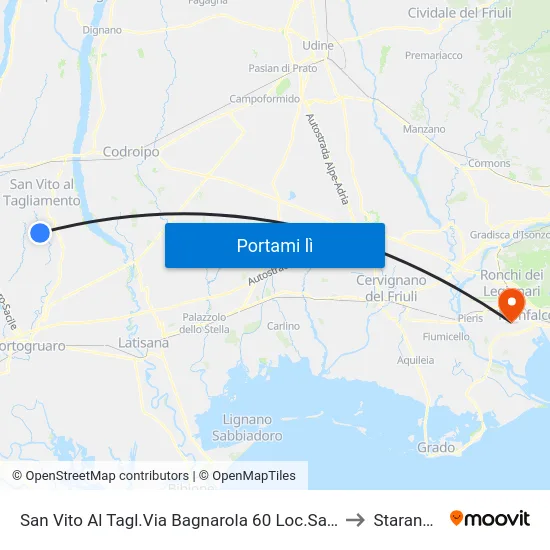 San Vito Al Tagl.Via Bagnarola 60 Loc.Savorgnanutto to Staranzano map