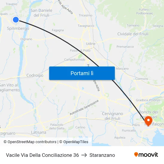 Vacile Via Della Conciliazione 36 to Staranzano map