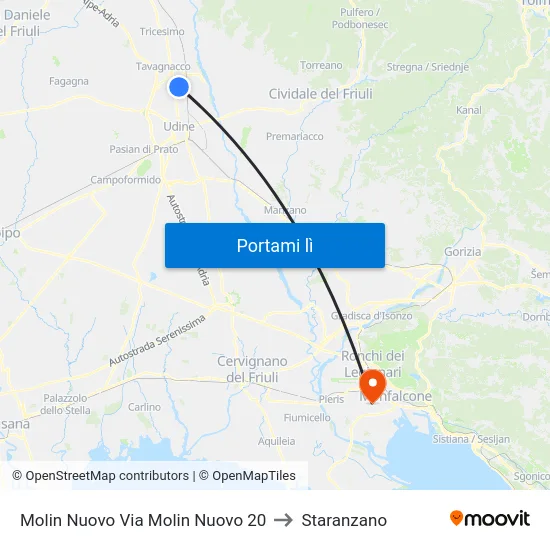 Molin Nuovo Via Molin Nuovo 20 to Staranzano map