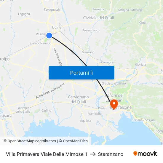 Villa Primavera Viale Delle Mimose 1 to Staranzano map