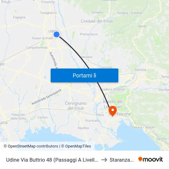 Udine Via Buttrio 48 (Passaggi A Livello) to Staranzano map