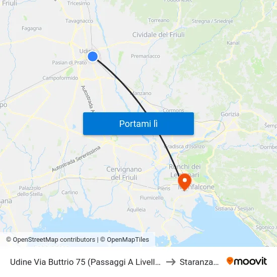 Udine Via Buttrio 75 (Passaggi A Livello) to Staranzano map