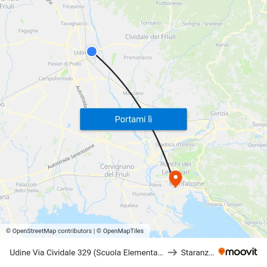 Udine Via Cividale 329 (Scuola Elementare Girardini) to Staranzano map