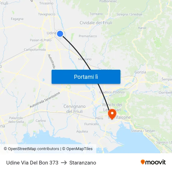 Udine Via Del Bon 373 to Staranzano map