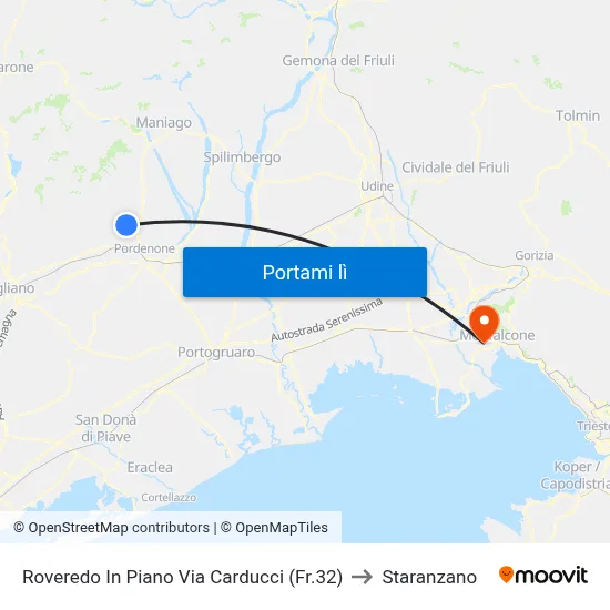 Roveredo In Piano Via Carducci (Fr.32) to Staranzano map