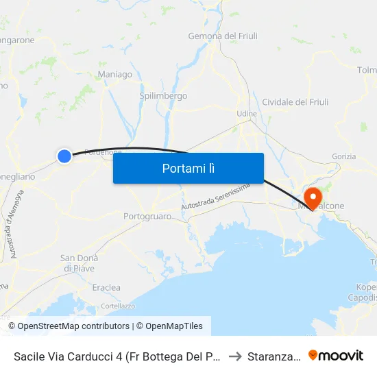 Sacile Via Carducci 4 (Fr Bottega Del Pane) to Staranzano map