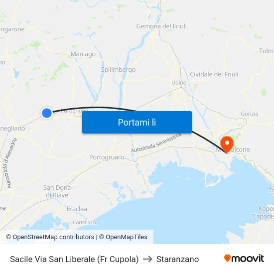 Sacile Via San Liberale (Fr Cupola) to Staranzano map